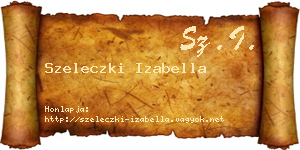 Szeleczki Izabella névjegykártya